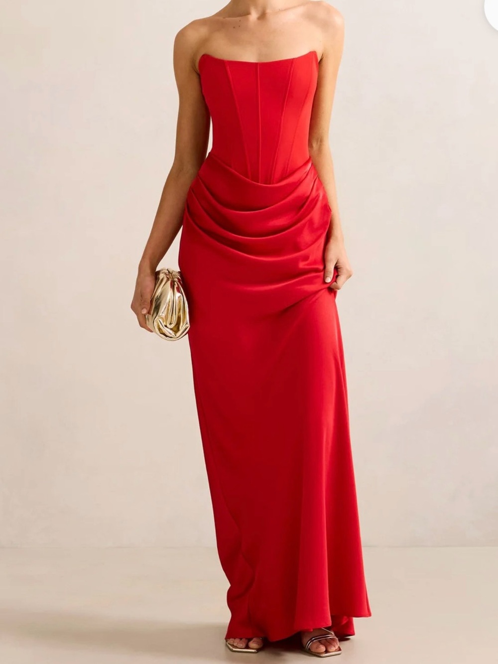 NWT Ever New Isra Drape Strapless Maxi Dress